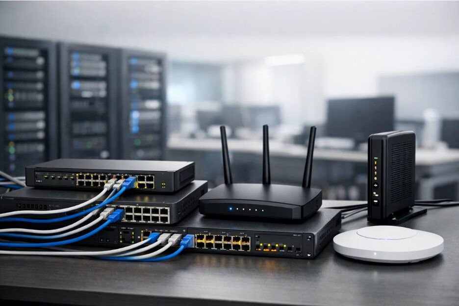 Managed switches, routers and wireless access points